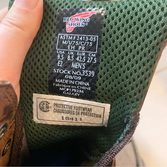 Red Wing Shoes Brown Poplar  Frontier Leather Work Steel Toe Boots 9.5 - Picture 3 of 14